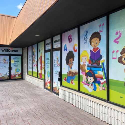 Eye-catching sauna studio window graphics created by Screen Print Kings in Northwest Indiana.